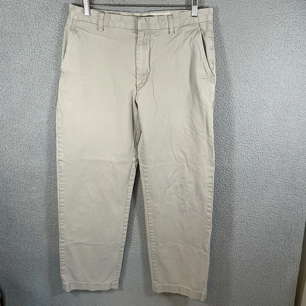 Banana Republic Pants Men 33x32 Tan Khakis Chinos Relaxed Fit Dawson Normcore